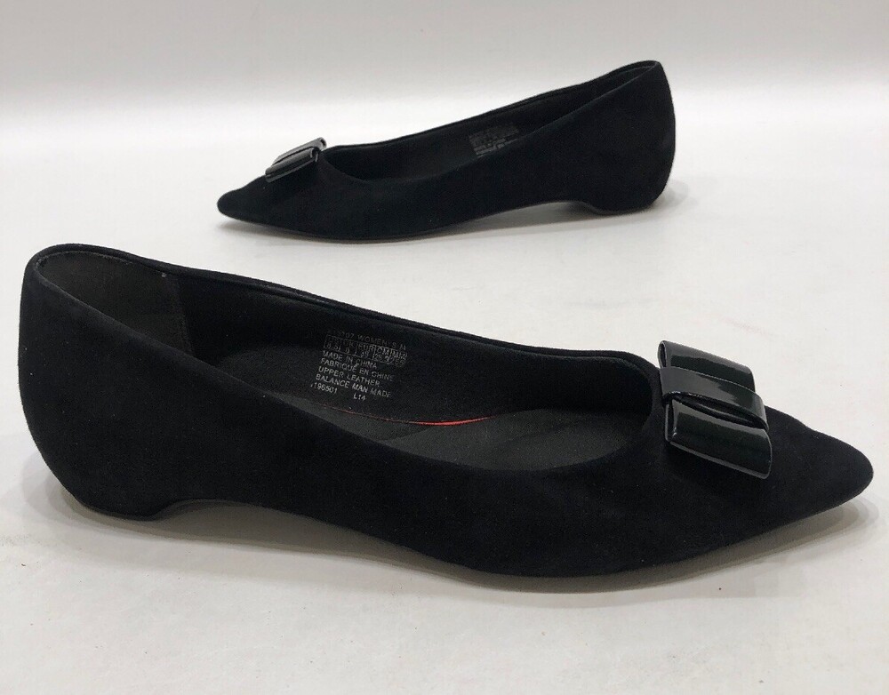 Rockport Walkability Adirpene Womens Black Suede Leather Pointed Toe Size 8.5 M